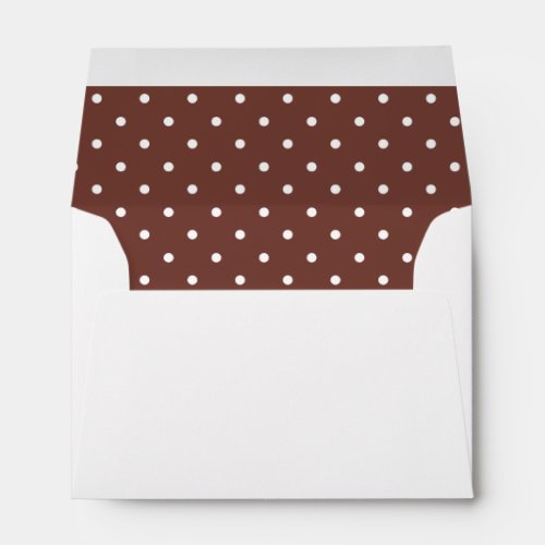 Brown White Polka Dot Lined Envelope