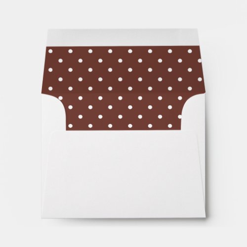 Brown White Polka Dot Lined Envelope