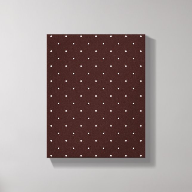 Brown & White Polka Dots Canvas Print (Front)