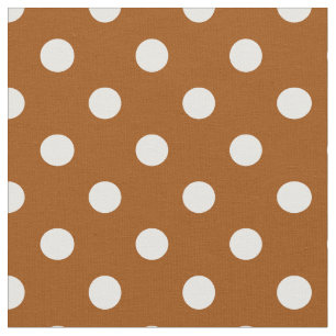Brown White Polka Dots Textile Fabric