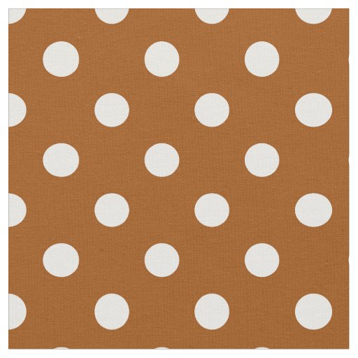 Brown White Polka Dots Textile Fabric