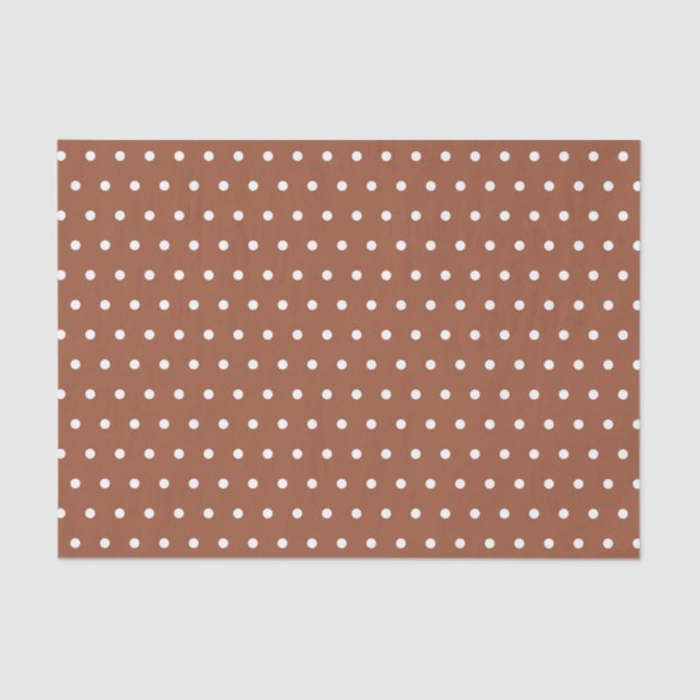 BROWN & WHITE POLKA DOTS TISSUE PAPER (Front)
