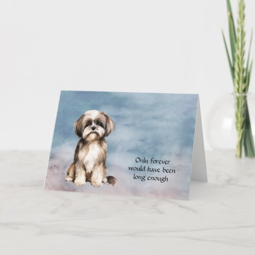 Brown White Shih Tzu Dog Loss Sympathy Card