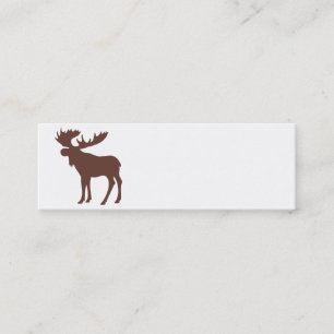Brown white simple moose business cards