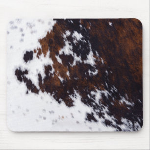 Brown & White Spotted Cowhide Mouse Pad