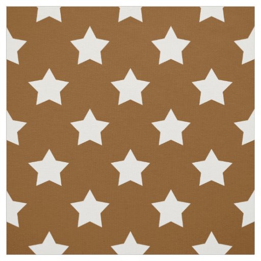 Brown White Stars Pattern Decorative Textile Fabric