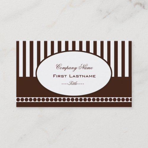 Brown &amp; White Stripe Business Card