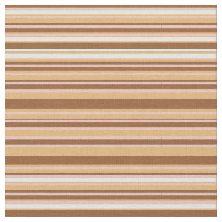 Brown White Stripes Fabric