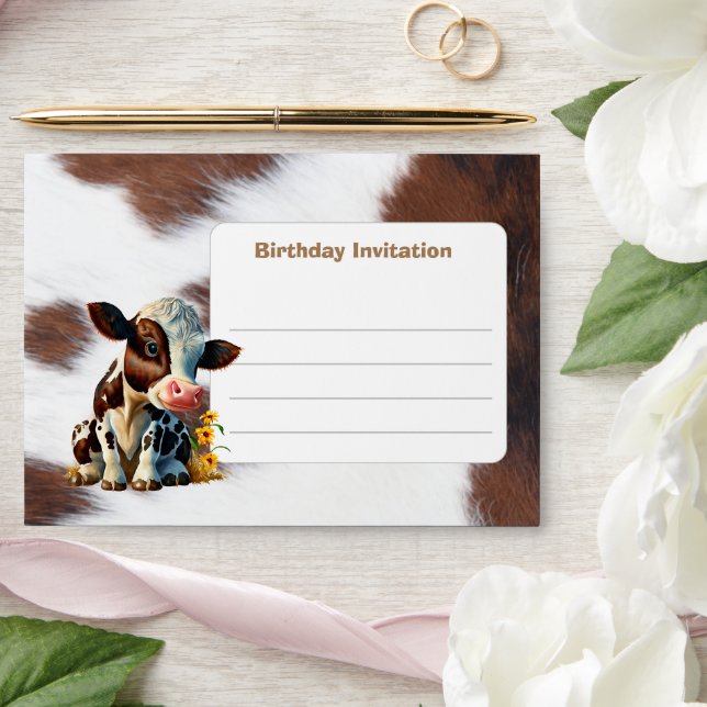Brown White Sweet Cow birthday Envelope (Wedding)