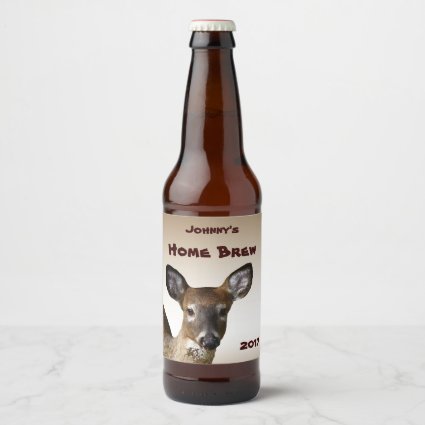Brown White-Tailed Deer Nature Beer Label