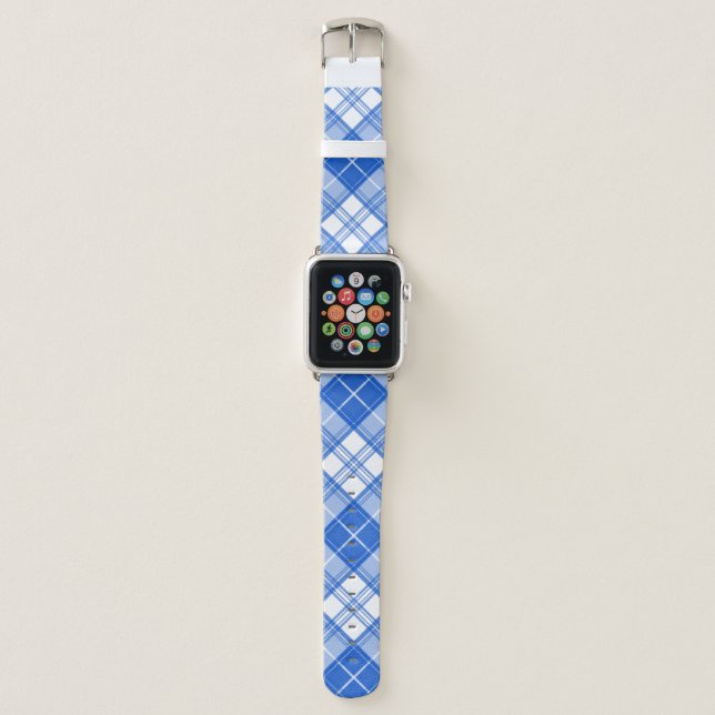 Brown White Tartan Pattern yxm0uat9 Apple Watch Band (Front)