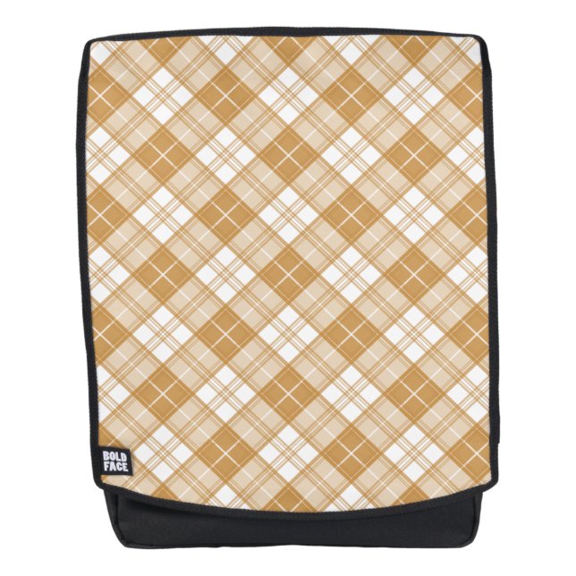 Brown White Tartan Pattern yxm0uat9 Backpack (Front)