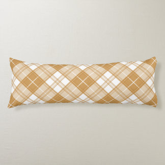 Brown White Tartan Pattern yxm0uat9  Body Pillow