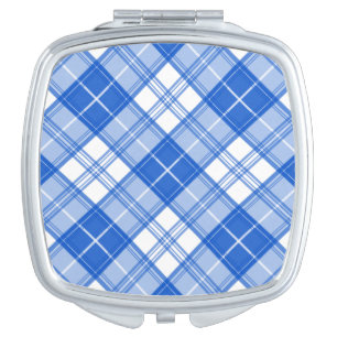 Brown White Tartan Pattern yxm0uat9 Compact Mirror