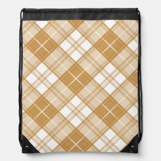 Brown White Tartan Pattern yxm0uat9 Drawstring Bag