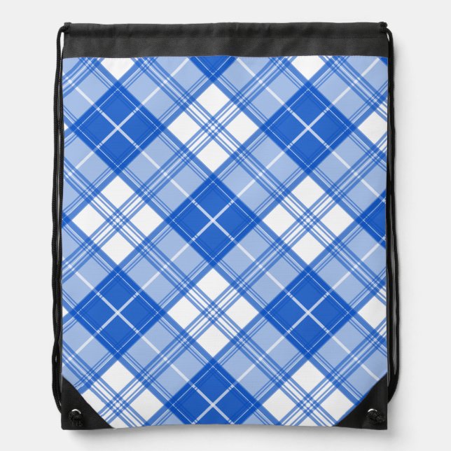 Brown White Tartan Pattern yxm0uat9 Drawstring Bag (Front)