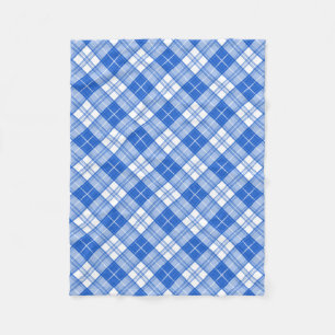 Brown White Tartan Pattern yxm0uat9 Fleece Blanket