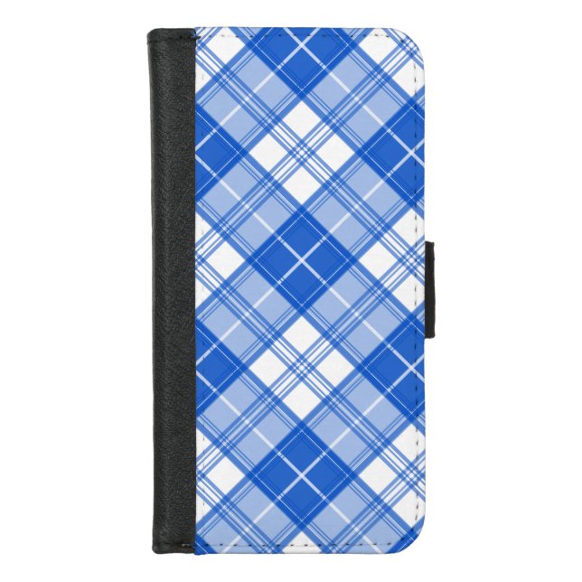 Brown White Tartan Pattern yxm0uat9 iPhone Wallet Case (Front)