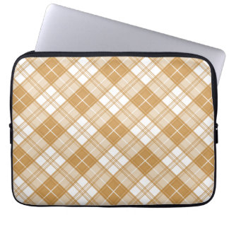 Brown White Tartan Pattern yxm0uat9  Laptop Sleeve