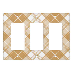 Brown White Tartan Pattern yxm0uat9 Light Switch Cover