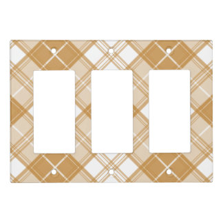 Brown White Tartan Pattern yxm0uat9 Light Switch Cover