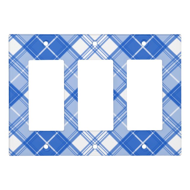 Brown White Tartan Pattern yxm0uat9 Light Switch Cover (Front)