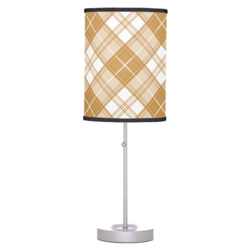 Brown White Tartan Pattern yxm0uat9  Table Lamp