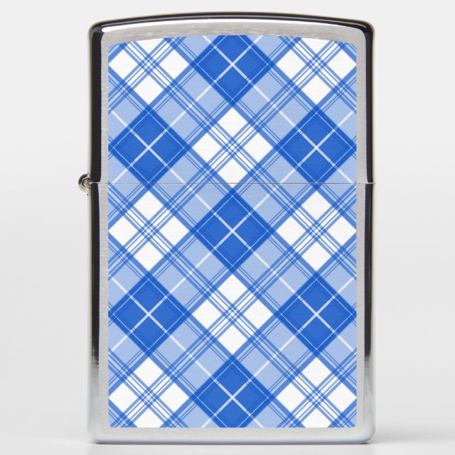 Brown White Tartan Pattern yxm0uat9 Zippo Lighter (Front)