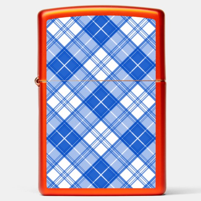 Brown White Tartan Pattern yxm0uat9 Zippo Lighter (Front)