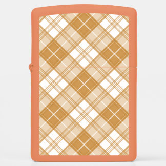 Brown White Tartan Pattern yxm0uat9 Zippo Lighter