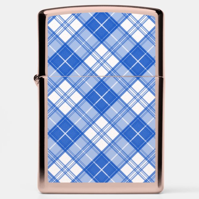 Brown White Tartan Pattern yxm0uat9 Zippo Lighter (Front)