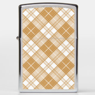 Brown White Tartan Pattern yxm0uat9 Zippo Lighter