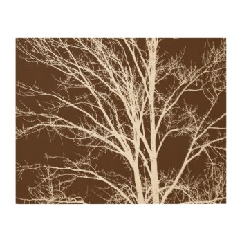 Brown White Tree Branches Wood Wall Art by peacefuldreams at Zazzle