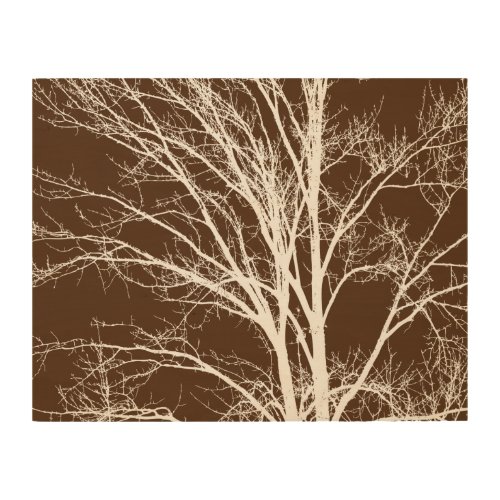 Brown White Tree Branches Wood Wall Art