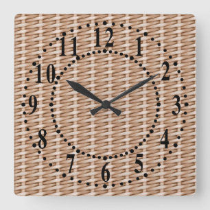 Brown Wicker Look Wall Clock