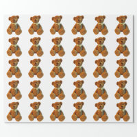 Chalkboard Teddy Bear Boy Baby Shower Wrapping Paper