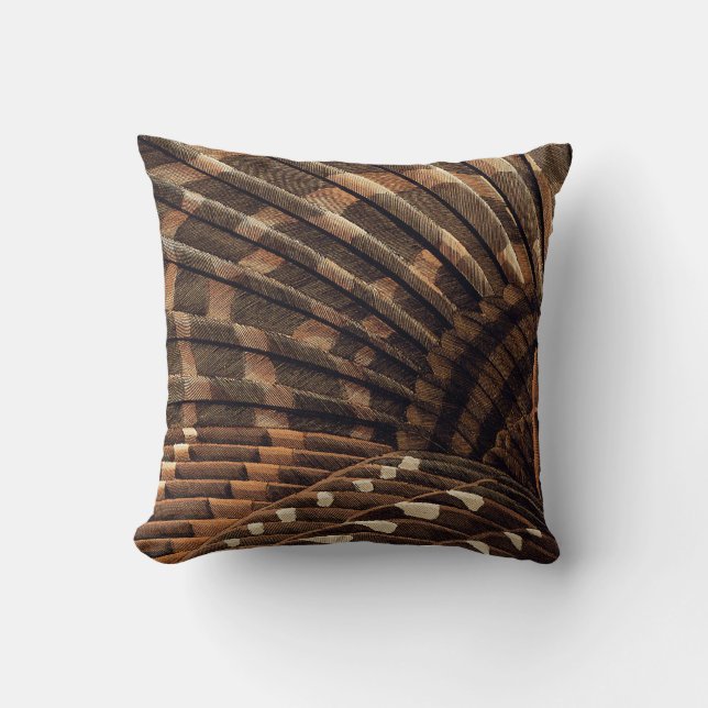 Brown Wing Detail Throw Pillow (Front)