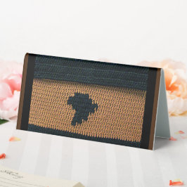 Brown with Black Africa Map Designer Crochet Print Table Tent