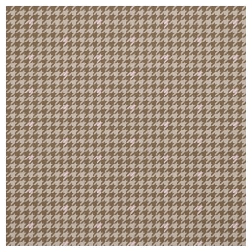 Brown with Rose Gold Accent Houndstooth Fabric