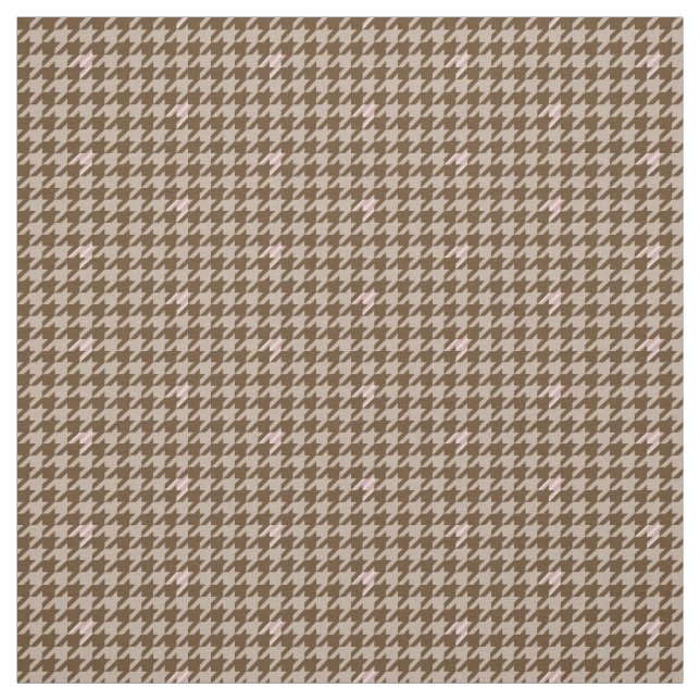 Brown with Rose Gold Accent Houndstooth Fabric (Swatch)