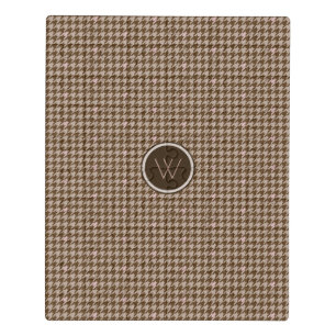 Brown with Rose Gold Houndstooth Acrylic Puzzle