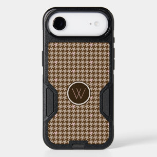 Brown with Rose Gold Houndstooth Otterbox Case