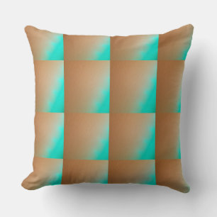 Brown with Spring Green Color Pattern Throw Pillow