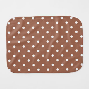 Brown with White Polka Dots Baby Burp Cloth