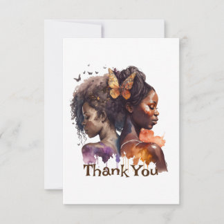 Brown Woman Thank You Card
