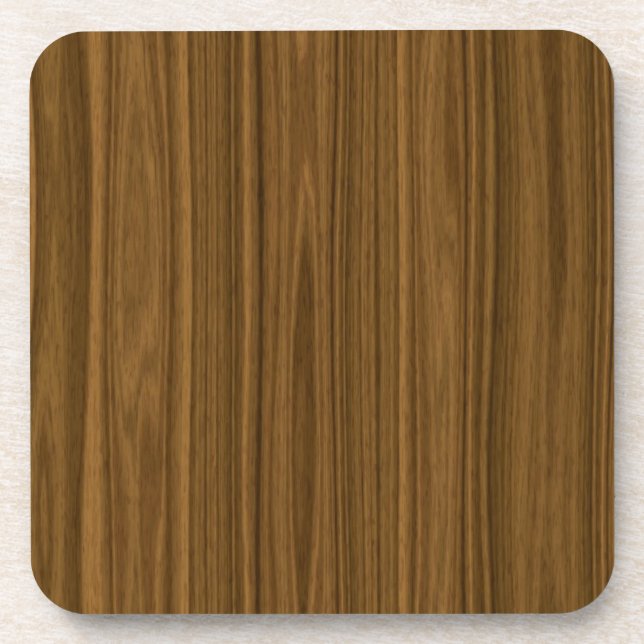 Brown Wood Beverage Coaster (Front)