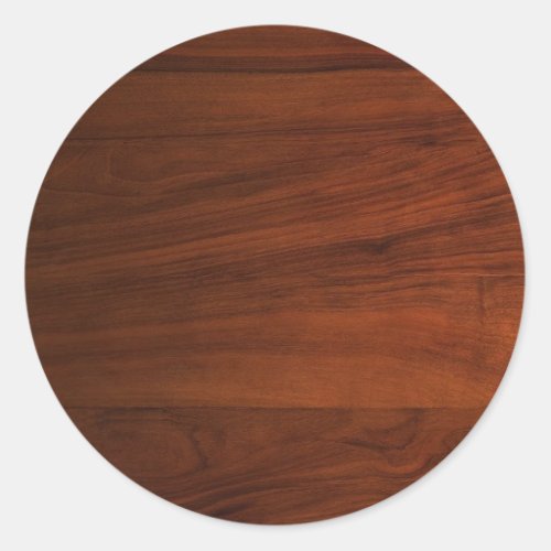 Brown Wood Board Look Blank Elegant Template Class Classic Round Sticker