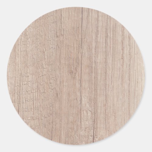 Brown Wood Board Look Blank Elegant Template Classic Round Sticker