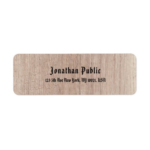 Brown Wood Board Look Old Style Text Script Label