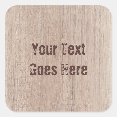 Brown Wood Board Look Trendy Template Square Sticker